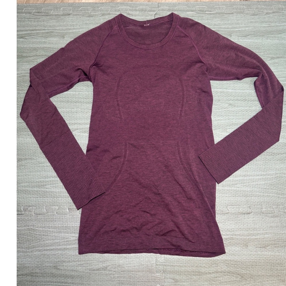 Lululemon Swiftly Tech Long Sleeve‎ 2.0 Shirt Size 6 Heathered Plum Purple